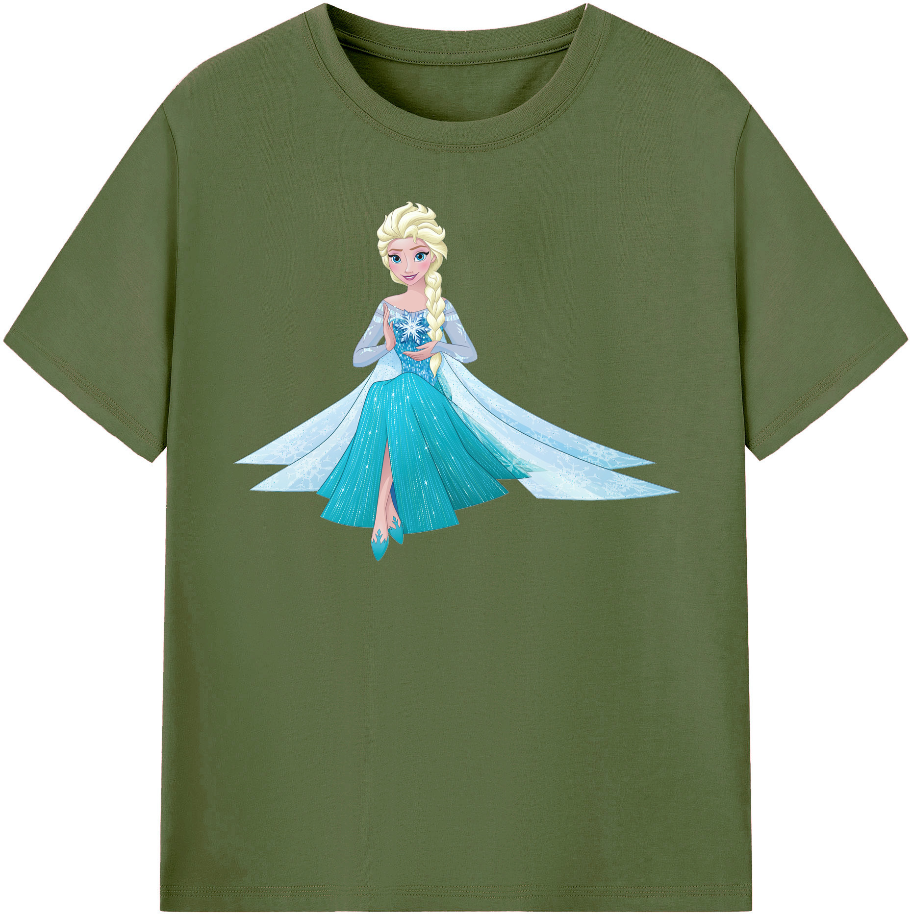 （画像用） アナと雪の女王 アンナ エルサ Frozen Anna Elsa 綿100％半袖Tシャツ（フロントプリント）